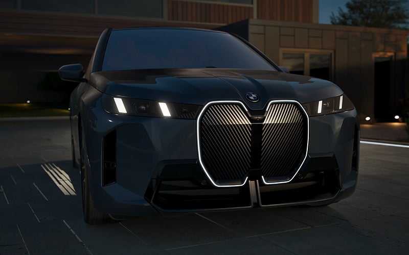 The BMW iX illuminated kidney grille. | BMW of Westbrook in Westbrook ME